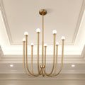 Dahlia 28 Inch 8 Light Brass Chandelier With Opal Glass Shades L 28 X W 28 X H 26 X M H 79