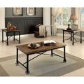 Furniture Of America Daimon Industrial Medium Oak 3 Piece Accent Table Set