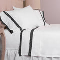 Dainty Steel Blue Ruffled Pillowcase Set