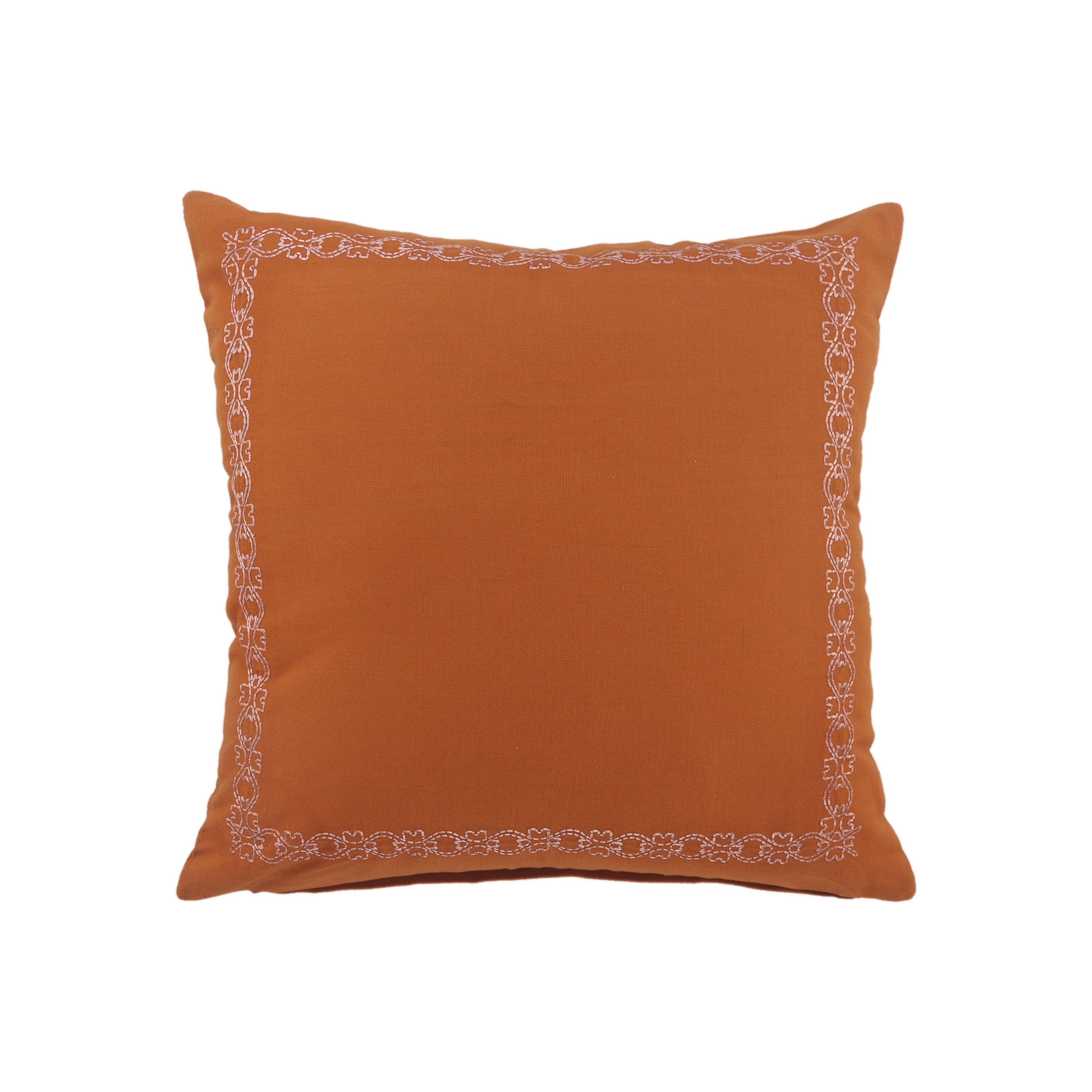 Dainty And Delicate Embroidered Border Throw Pillow