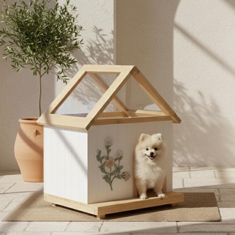 Daisy Fsc Certified Cedar Cat House With Acrylic Roof Indoor Outdoor Wooden Pet Shelter For Cats Small Dogs 11 25 Lbs