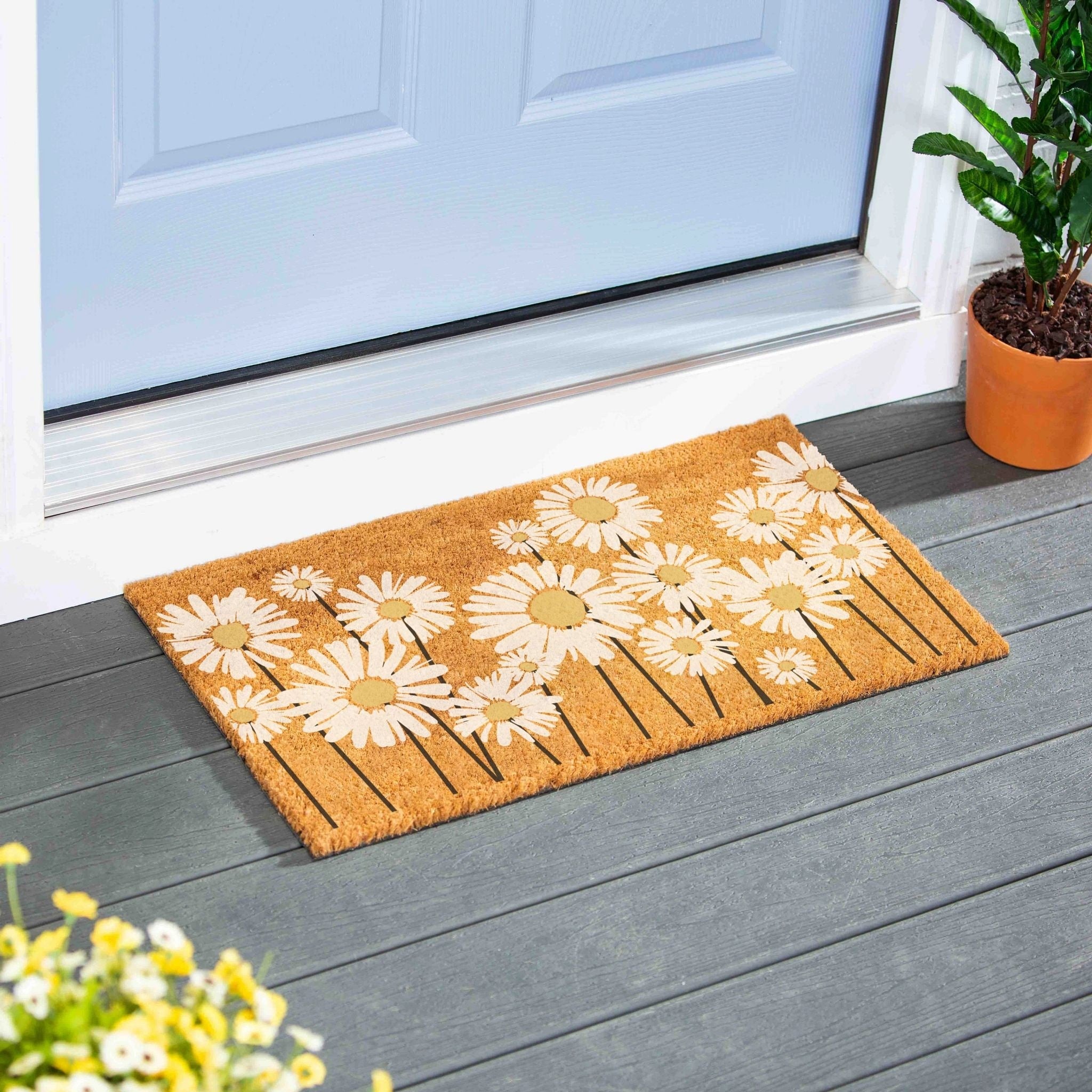 Daisy Field Coir Door Mat 28 X 16 28 X 16