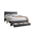 Daisy Full Bed W Drawer Dark Gray Corduroy Upholstery Foam Headboard