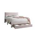 Daisy Full Bed W Drawer Light Pink Corduroy Upholstery Foam Headboard
