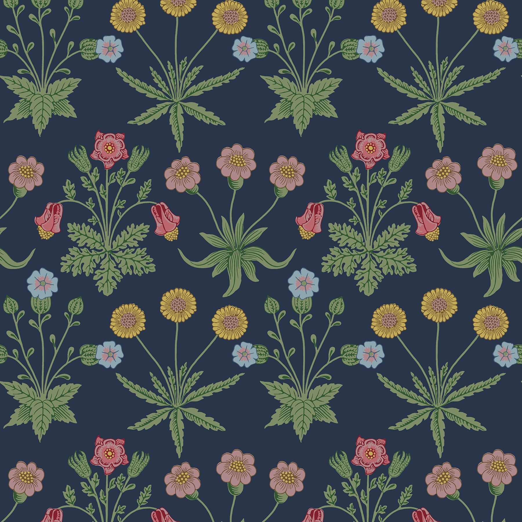 Daisy Indigo Peel And Stick Wallpaper
