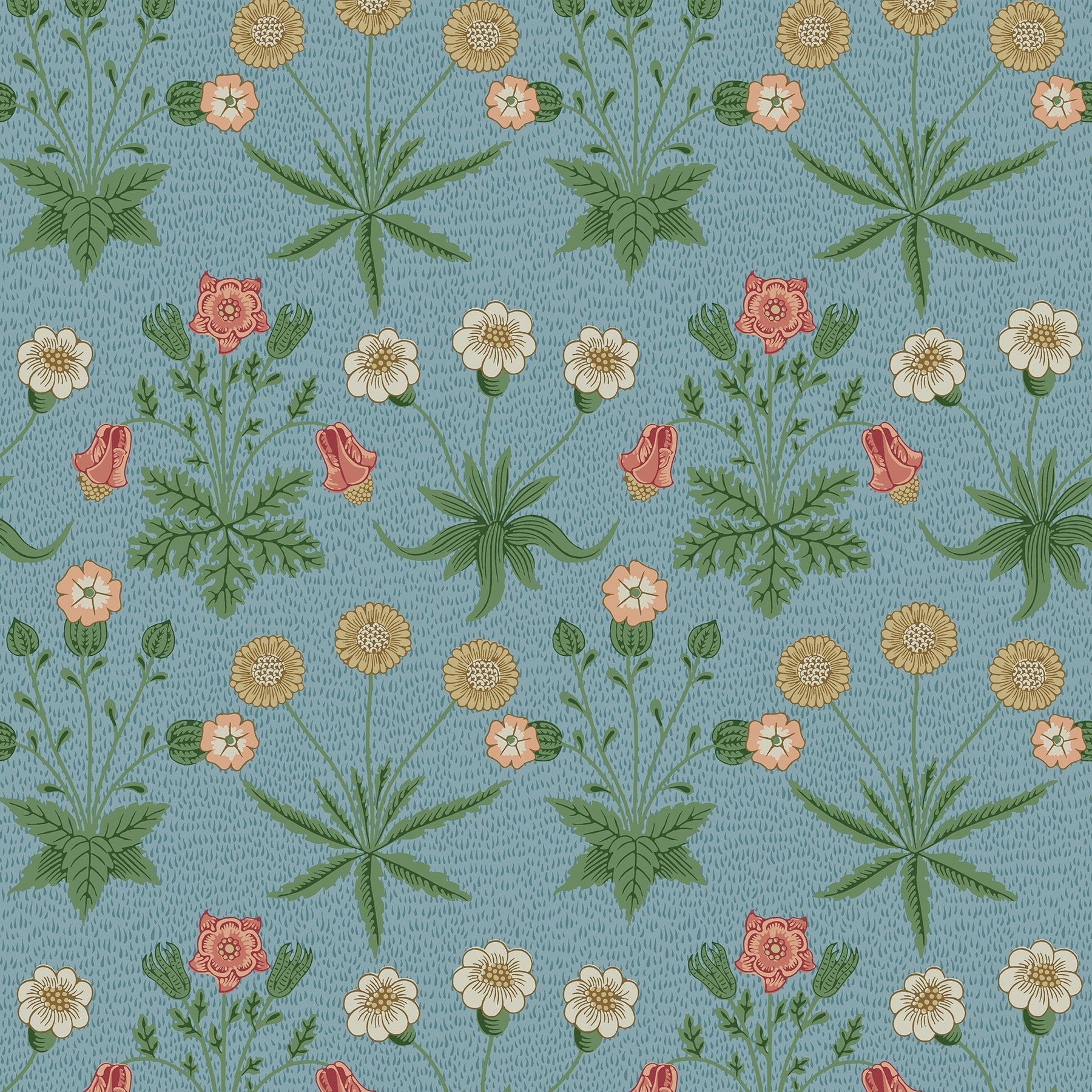 Daisy Wedgwood And Coral Peel And Stick Wallpaper