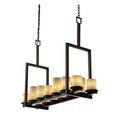 Justice Design Group Clouds Dakota 14 Light Dark Bronze Chandelier Clouds Cylinder Flat Rim Shade