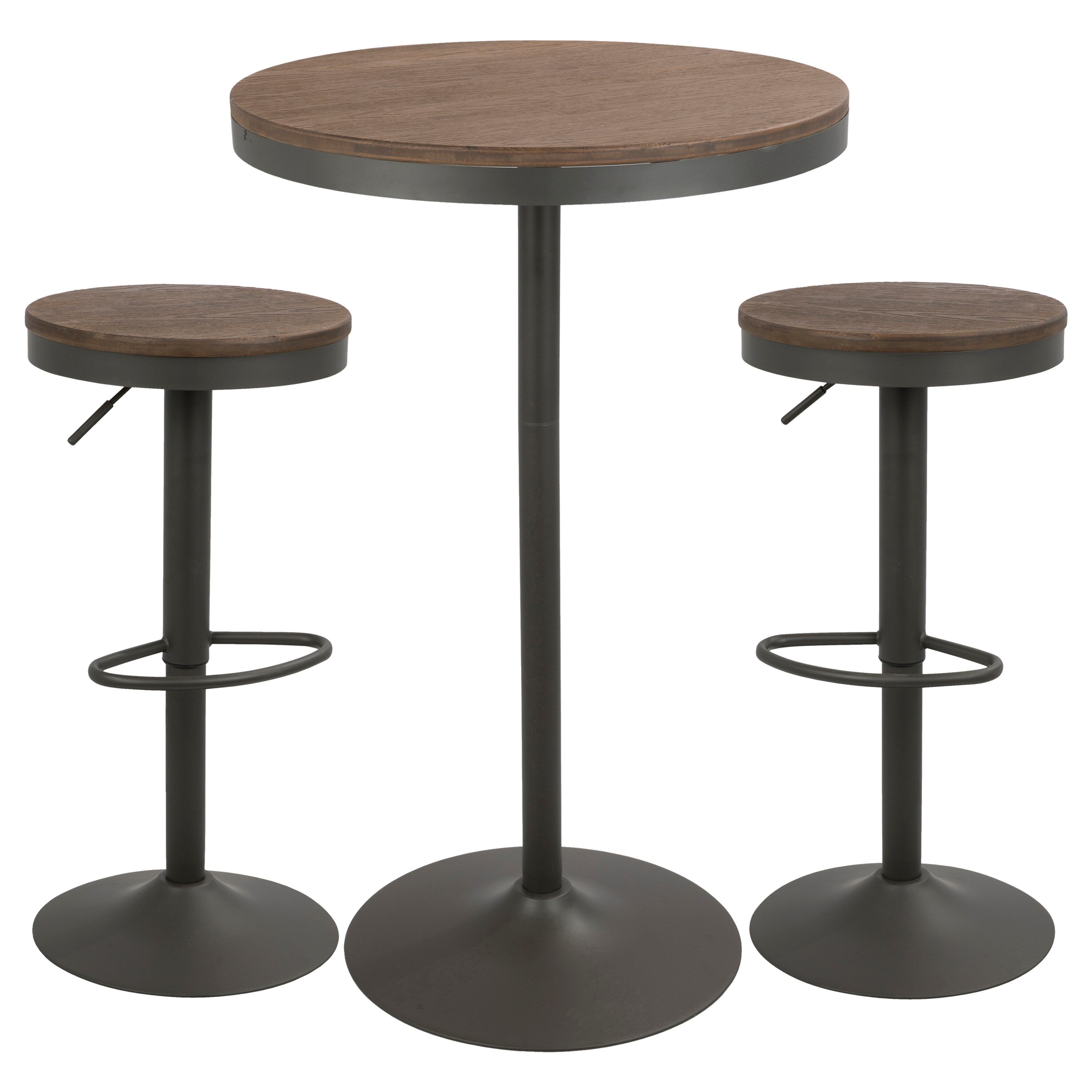 Dakota 3Pc Industrial Pub Dining Set By Lumisource