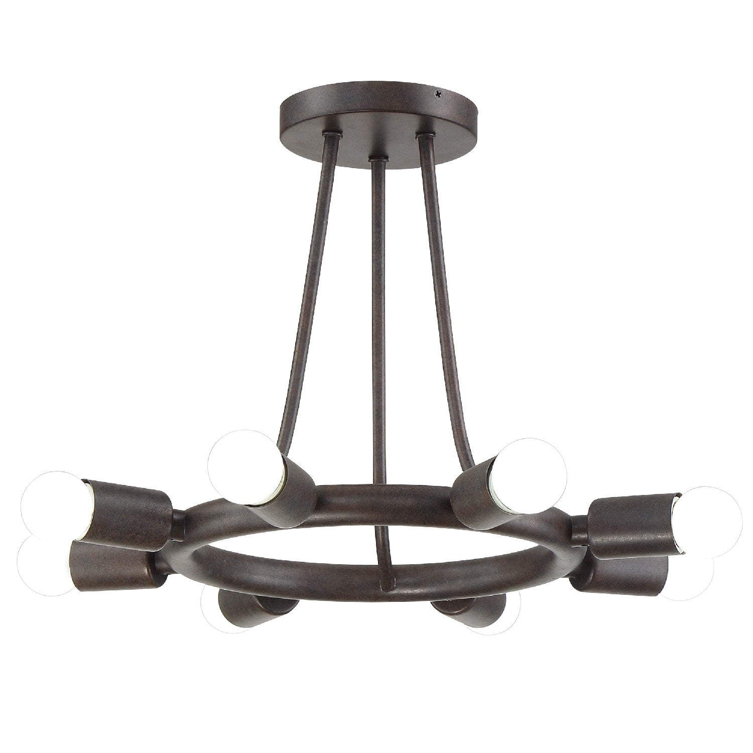 8 Light Charcoal Bronze Semi Flush Mount
