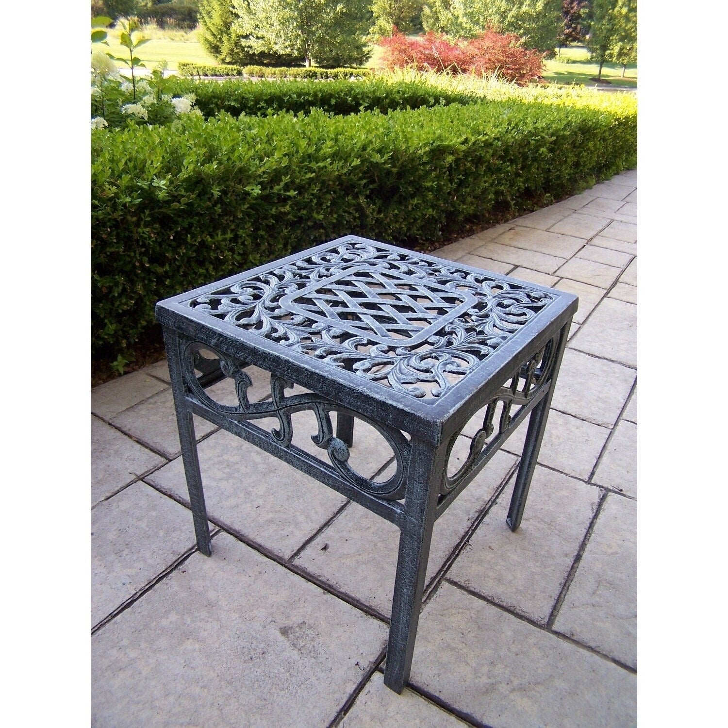 Dakota Cast Aluminum 17 Inch Square Side Table