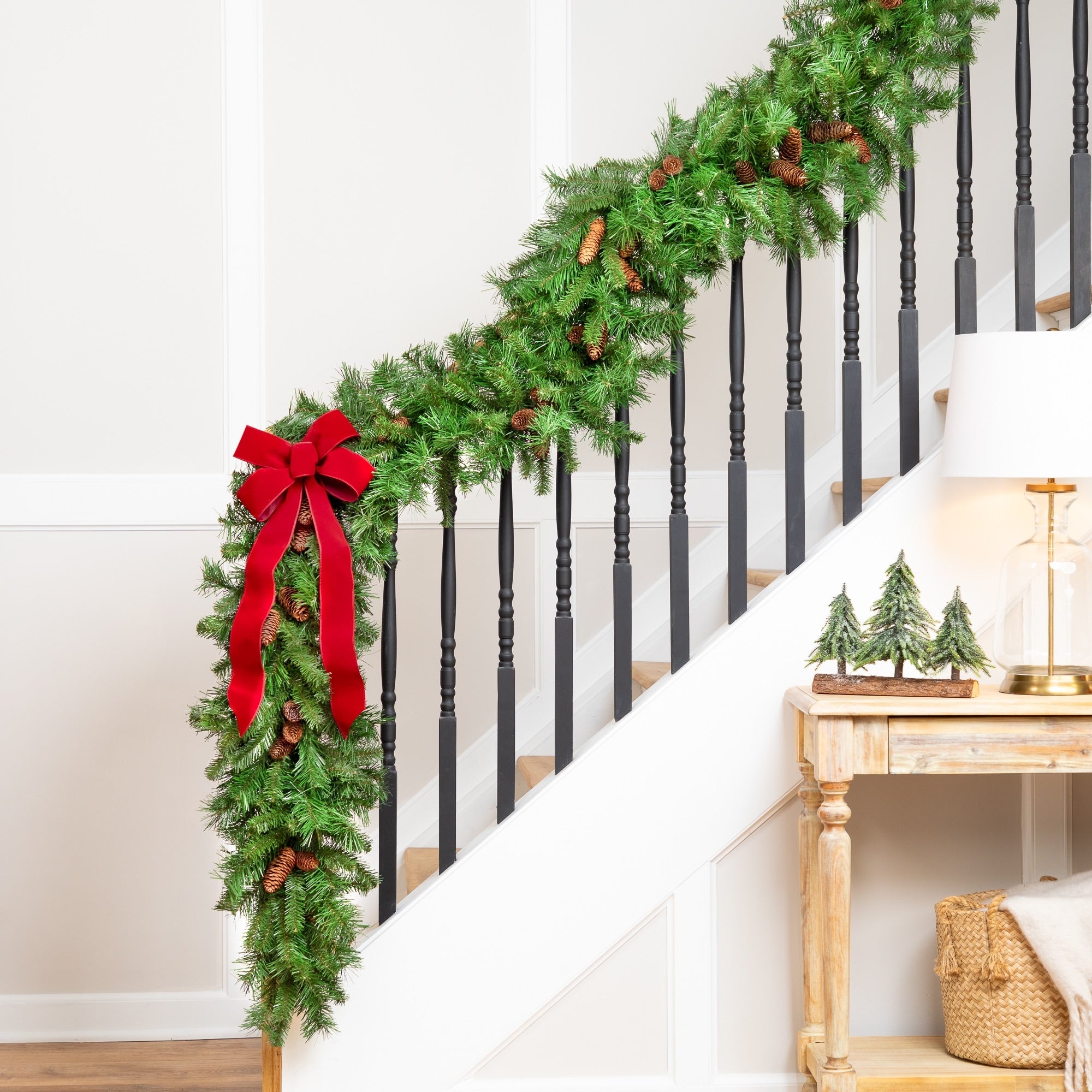 9 X 16 Dakota Red Pine Artificial Christmas Garland With Pine Cones Unlit Green