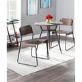 Dali Industrial Black Metal Espresso Wood Dining Chair Set Of 2 N A