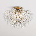 Dalia Elegant Indoor 3 Light Brushed Champagne Crystal Flush Mount