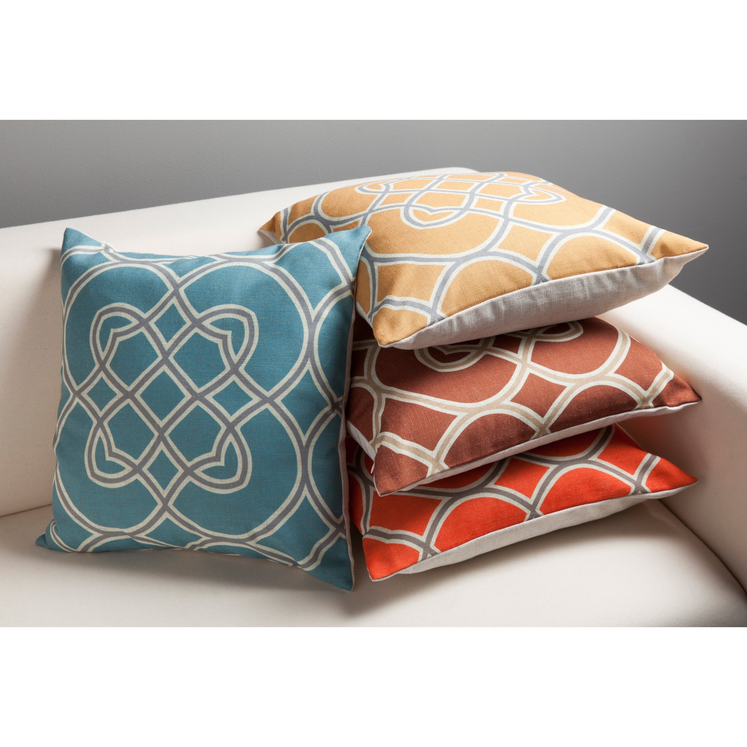 Dallas Geometric Trellis 22 Inch Decorative Pillow