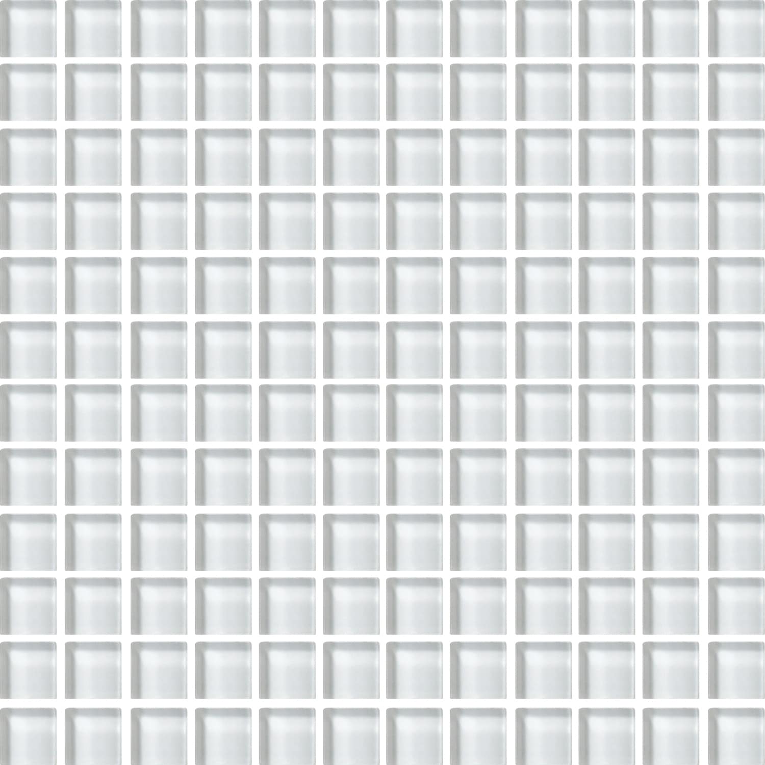 Glass Mosaic 1X1 Inch Accent Tile In Classic Solid Feather White 12X12