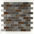 Crystal Shores 2X1 Brickjoint Mosaic Saphire Lagoon 12.75 X 11.75