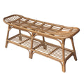 Damara Rattan Bench W Shelf