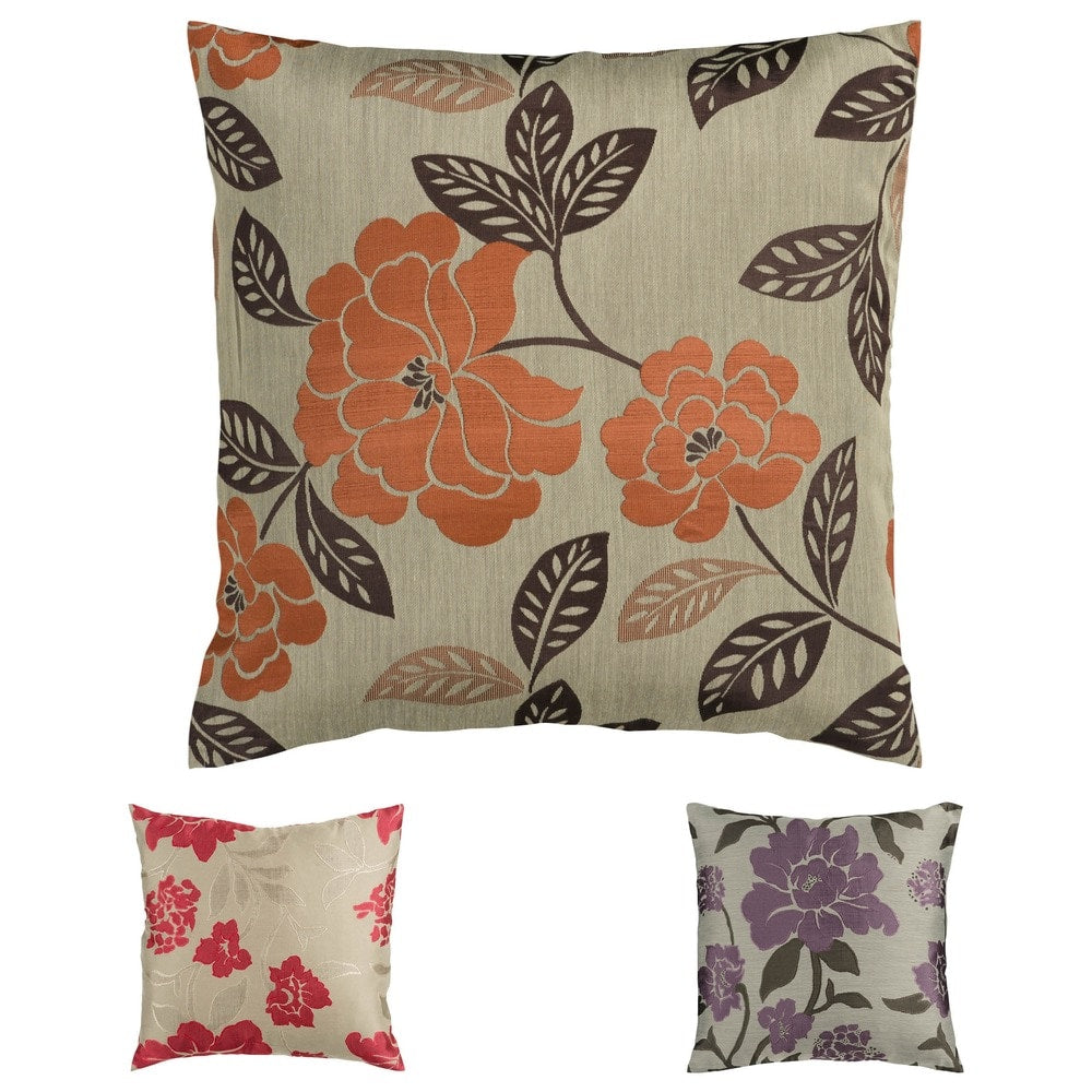 Damask 22 Inch Floral Pillow