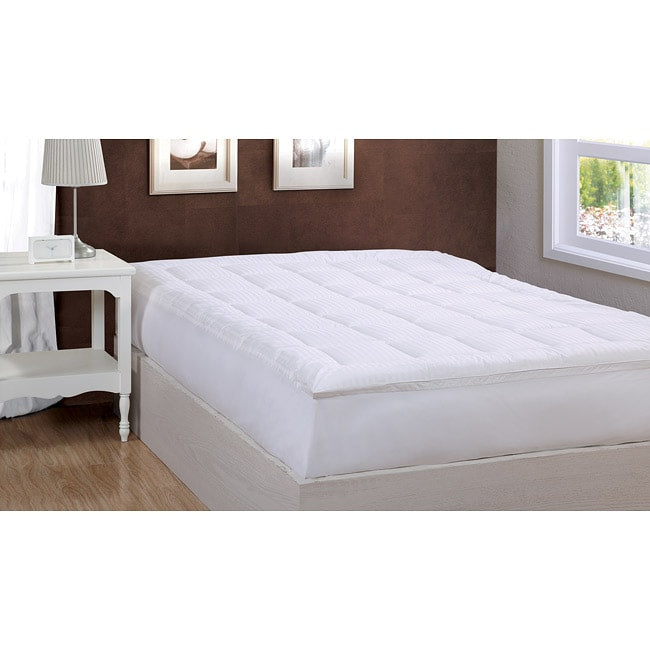 Damask Stripe Pillow Top 500 Thread Count Mattress Pad