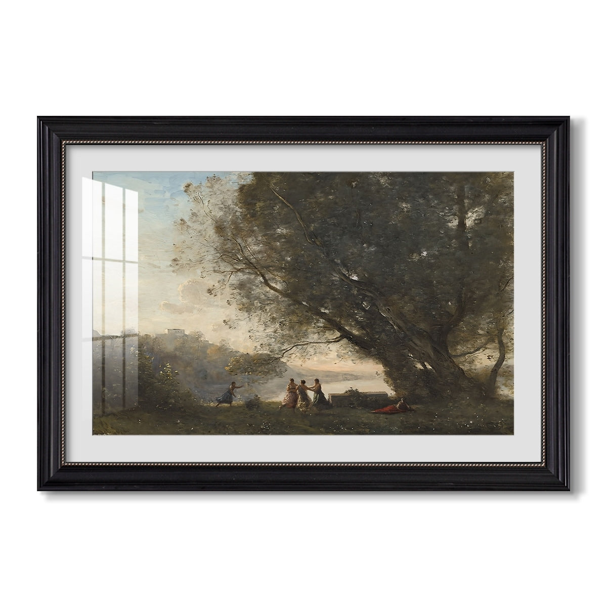 Dance Under C 1865 1870 Jean Baptiste Camille Corot Custom Framed Print