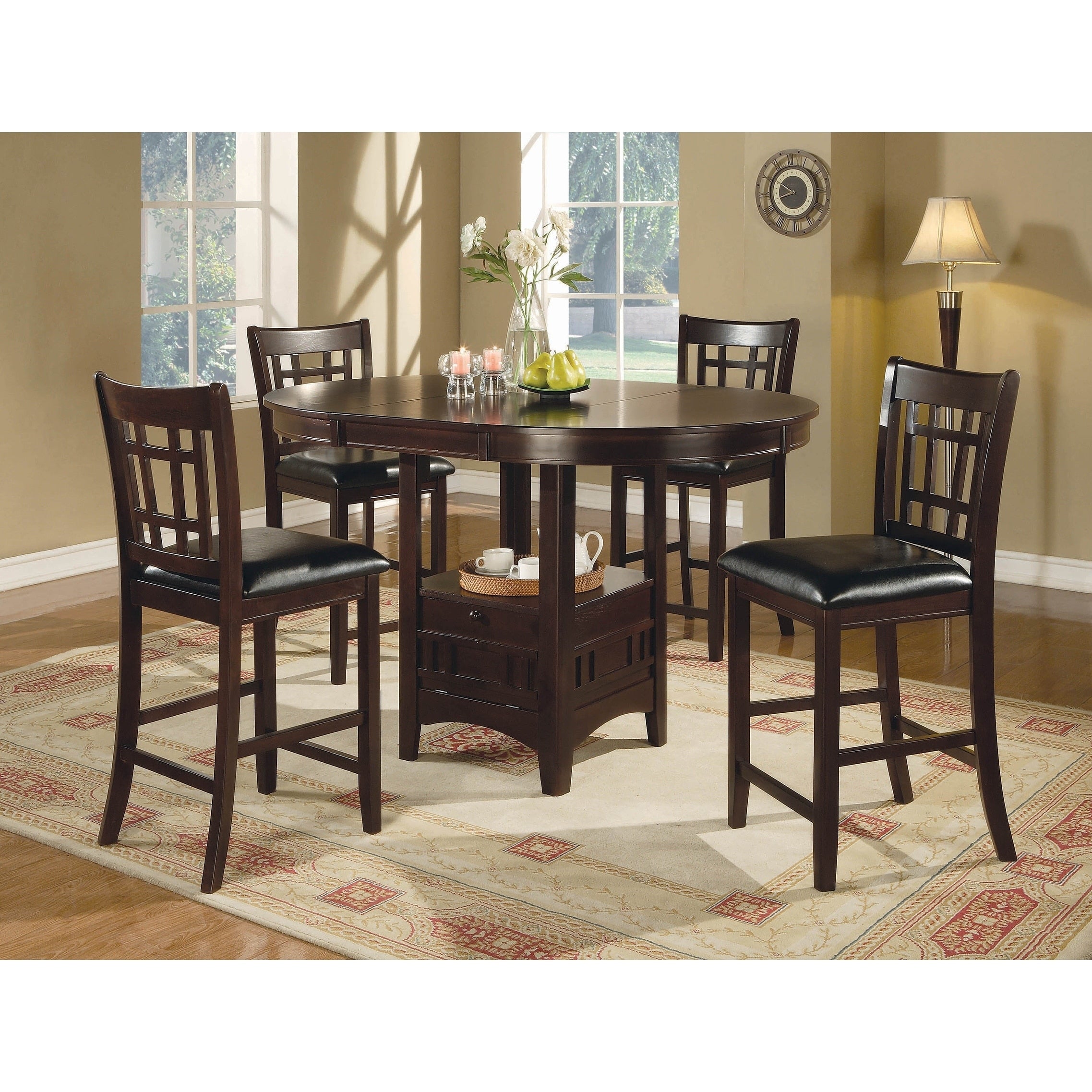 Copper Grove Mansa Black And Espresso 7 Piece Counter Height Dining Set