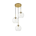 3 Light 20 Inch Pendant With Clear Glass