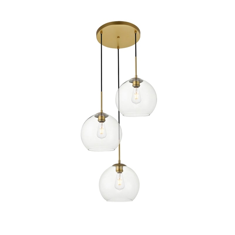 3 Light 20 Inch Pendant With Clear Glass