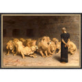Daniel In The Lions Den 1872 By Briton Riviere Framed Mounted Canvas Wall Art Print