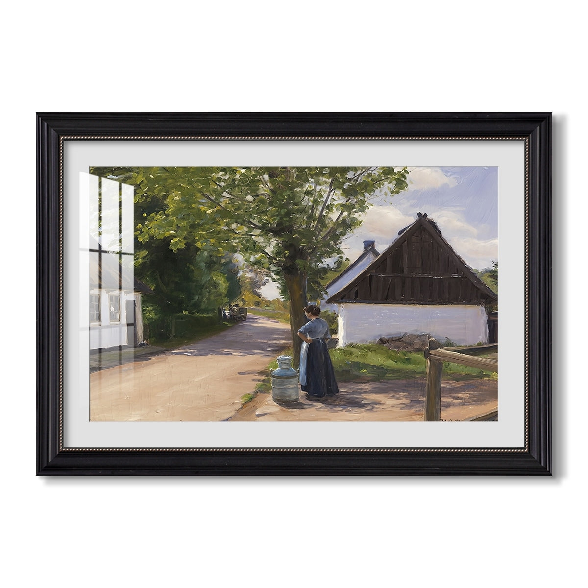 Danish Village Street 1880 Hans Andersen Brendekilde Custom Framed Print