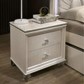 Dantasa Transitional Pearl White 2 Drawer Nightstand By Foa