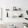 Framed Wall Art 4 Piece Rustic Industrial Shelf Set