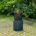 Danya B. 22 Wood Burning Faux Stone Fire Column