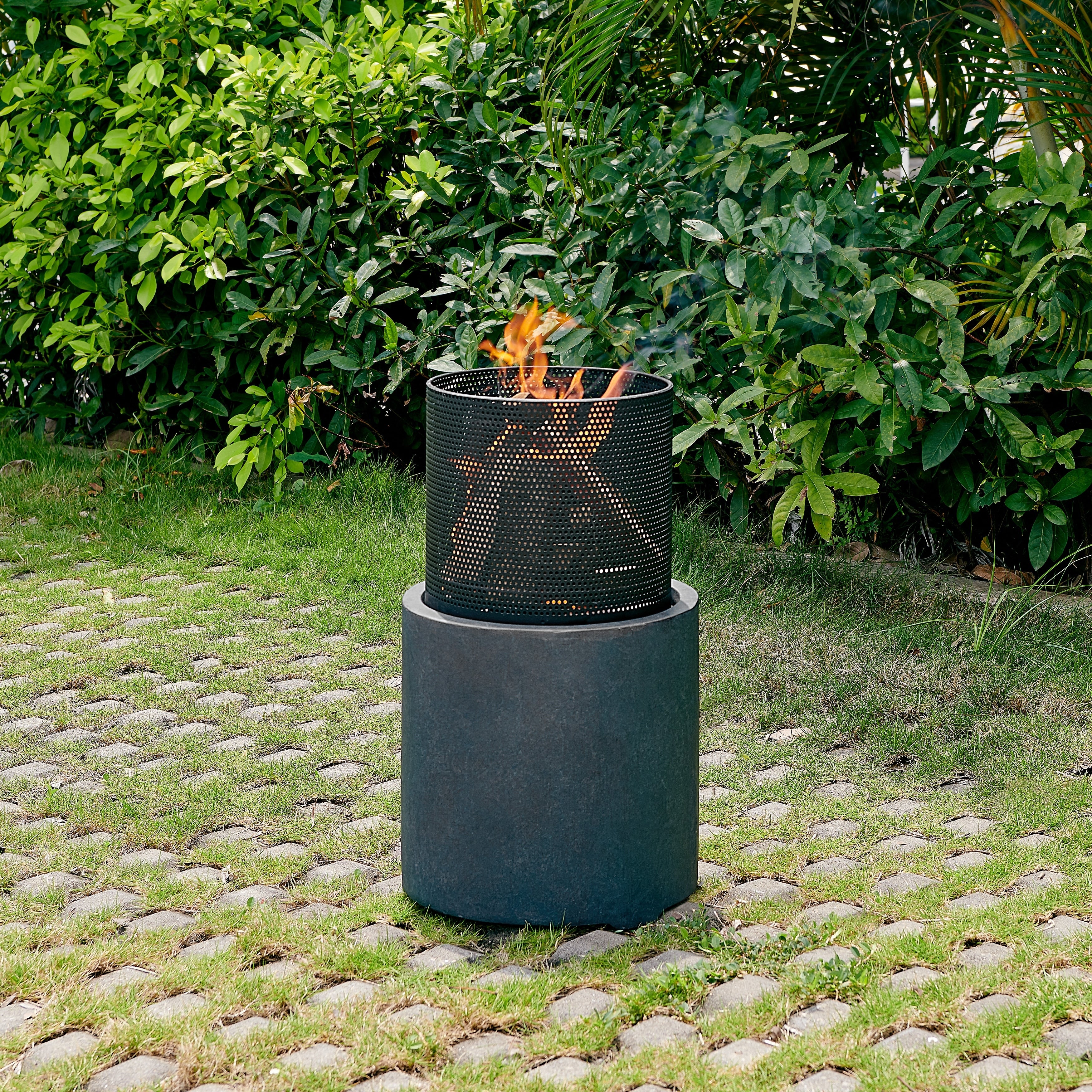 Danya B. 22 Wood Burning Faux Stone Fire Column