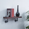 Danya B. 24 X 7 Pipe Industrial Rustic Wall Mount Shelf Ebony