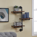 Danya B. 3 Tier Vertical Staggered Industrial Rustic Pipe Shelves