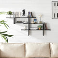 3 Tier Wall Mount Floating Ladder Shelf With Criss Cross Design White