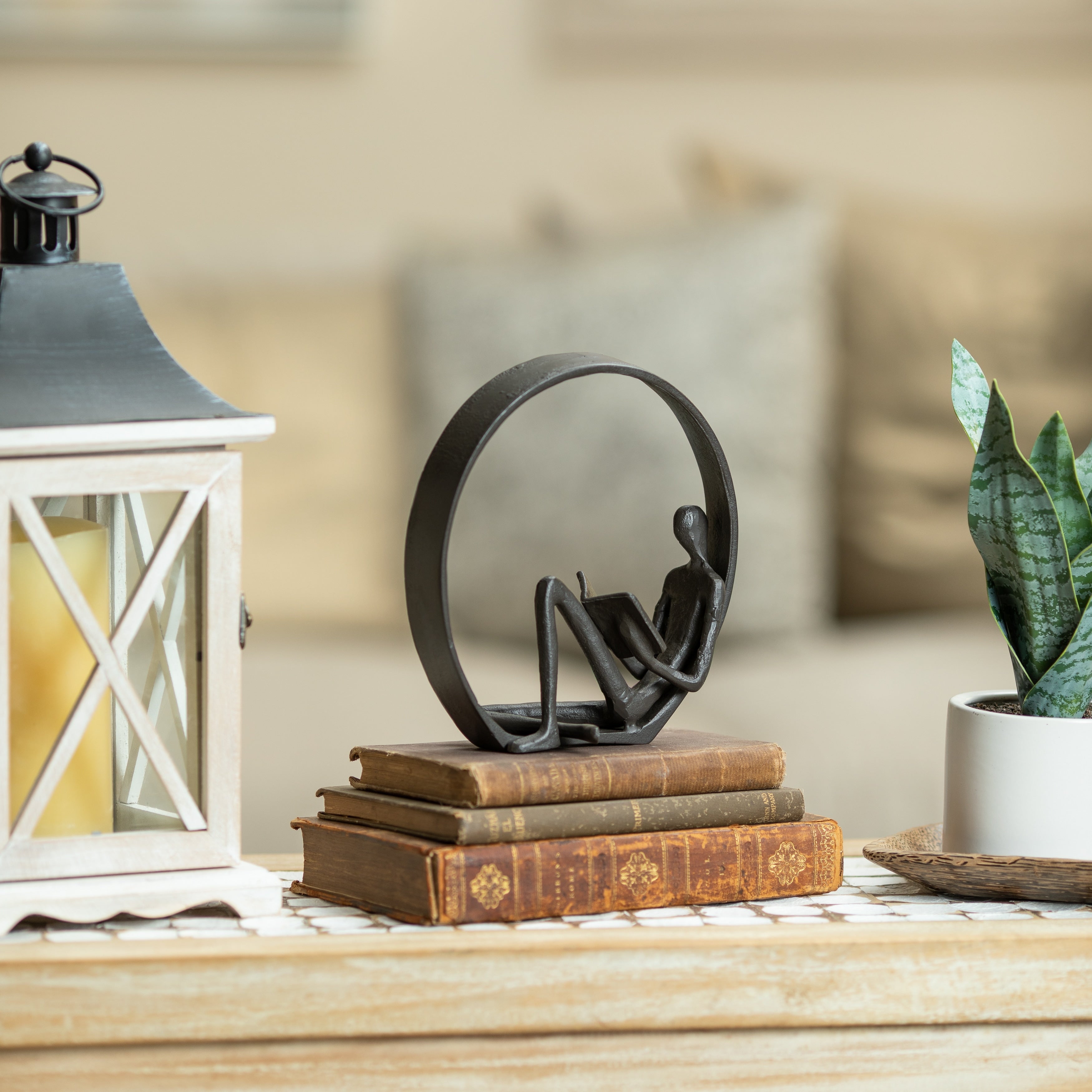 Danya B. Encircled Reader Iron Sculpture
