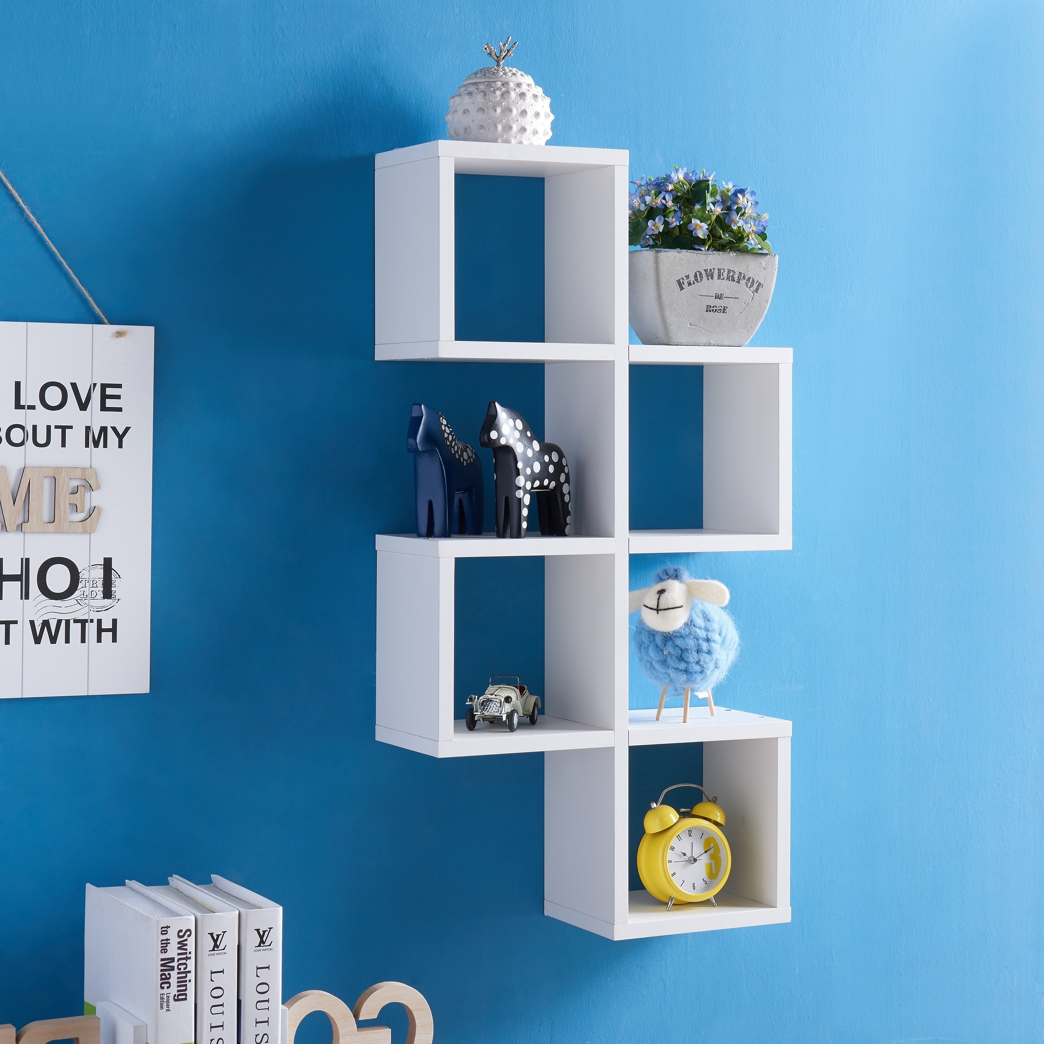 Danya B. Cubby Chessboard Wall Shelfwhite