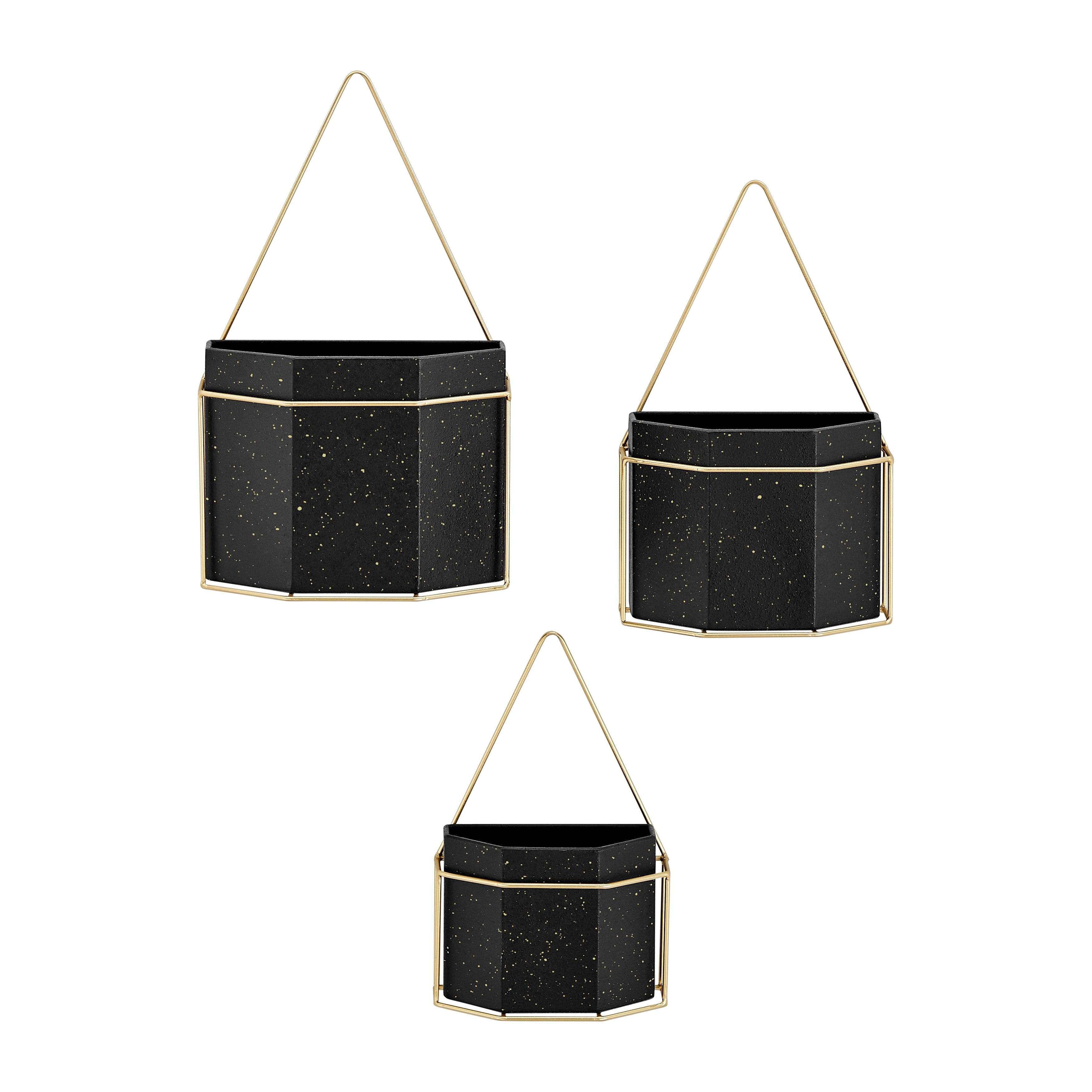 Danya B. Geometric White And Gold Wall Planters Set Of 3
