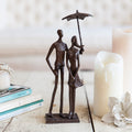 Danya B. Loving Couple Under Umbrella Bronze Sculpture
