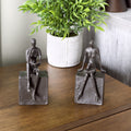 Danya B. Man And Woman Reading On A Block Cast Iron Bookend Set Danya B. Man And Woman Reading On A Block Cast Iron Bookend Set