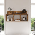 Rustic Triple Cubed Floating Cubbie Shelf Aged Wood