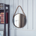 Danya B. Patina Goldtone 15 Inch Hanging Rope Round Mirror