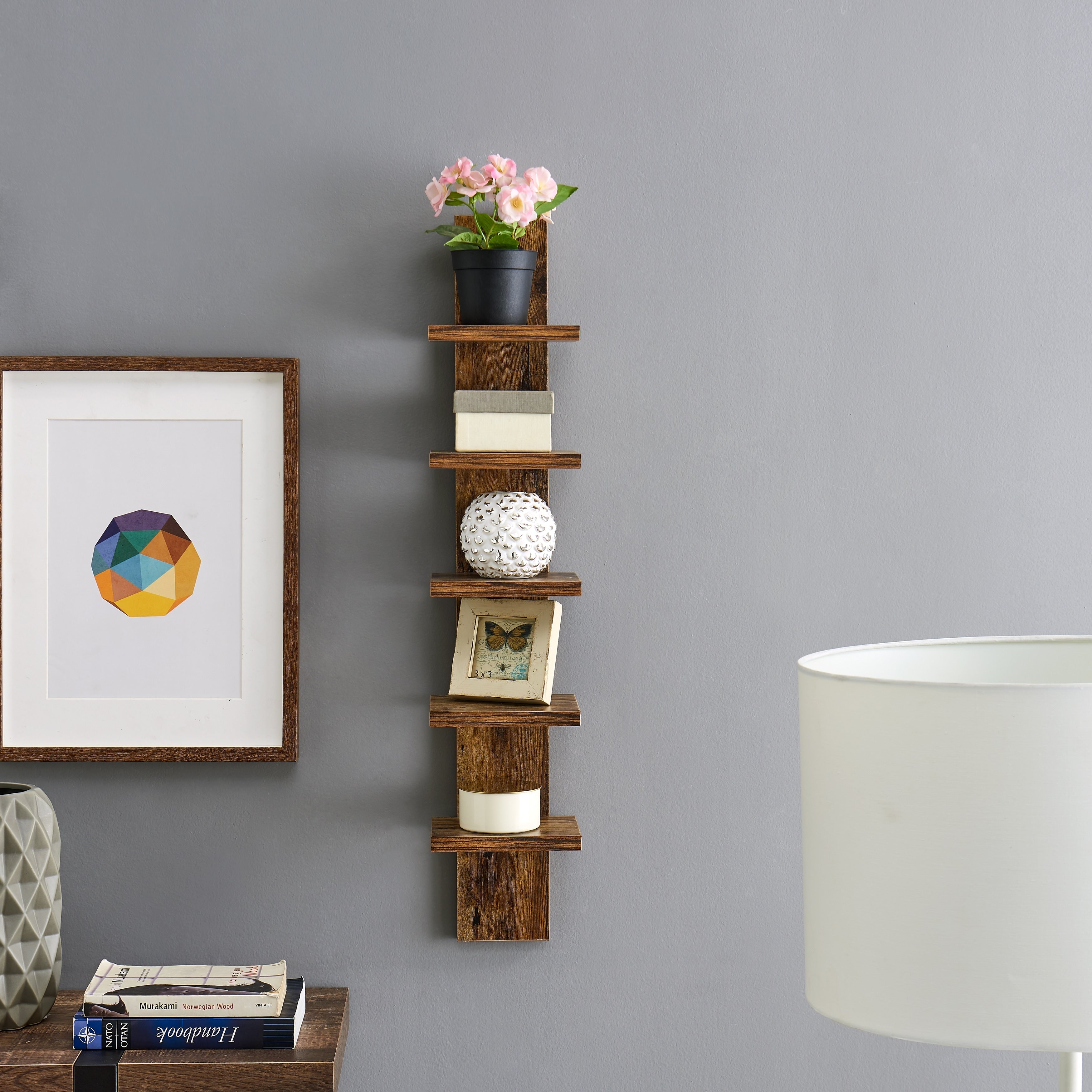 Danya B. Utility Column Spine Wall Shelves Pine