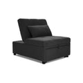 Danyl Convertible Sofa With Pull Out Bed Accent Pillow Black Sherpa
