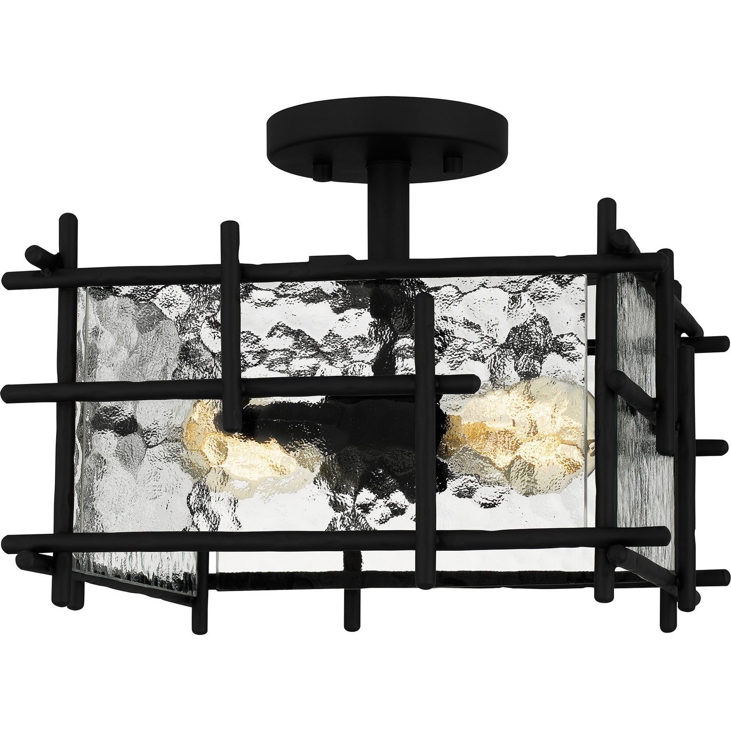 Daphne 2 Light Semi Flush Mount In Matte Black