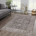 Daphne Collection Brown Oriental Area Rug