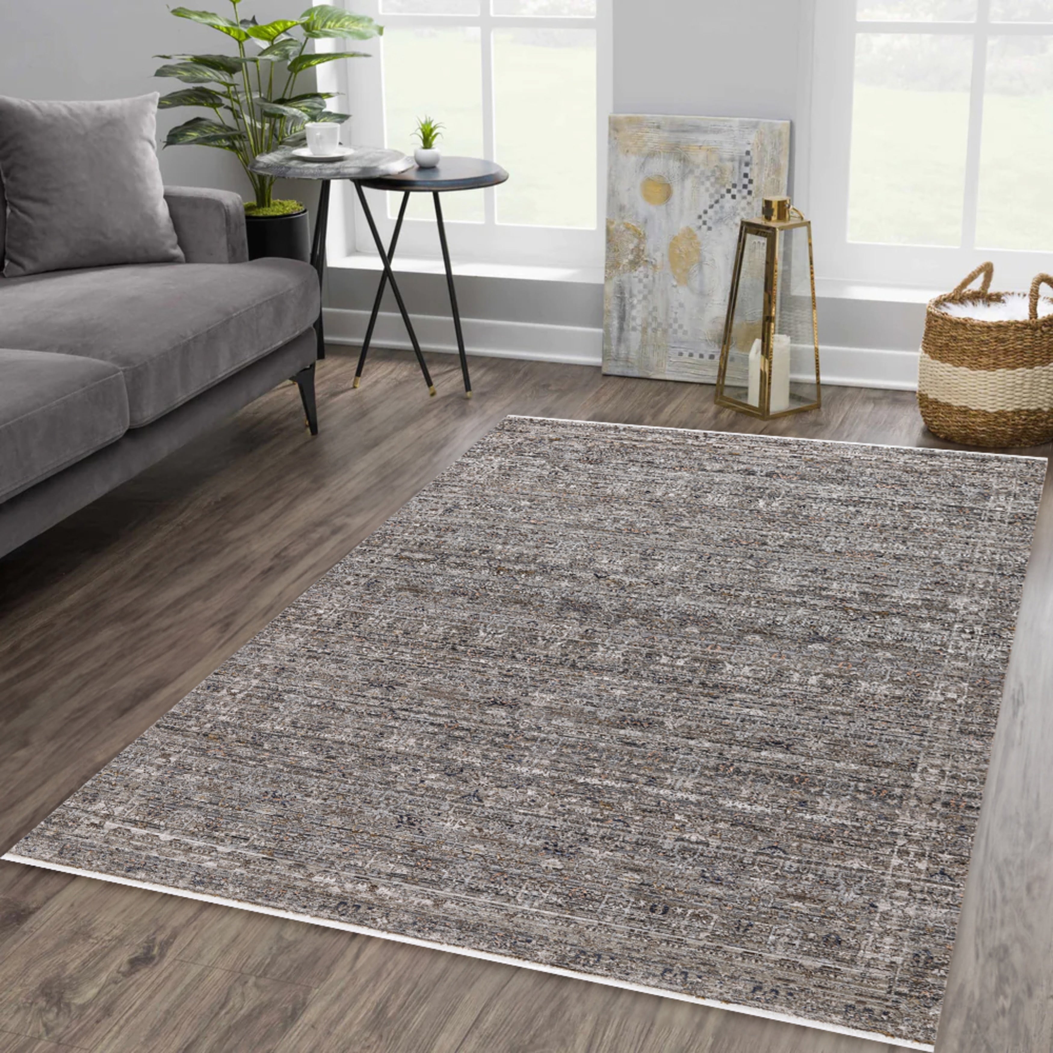 Daphne Collection Charcoal Oriental Area Rug