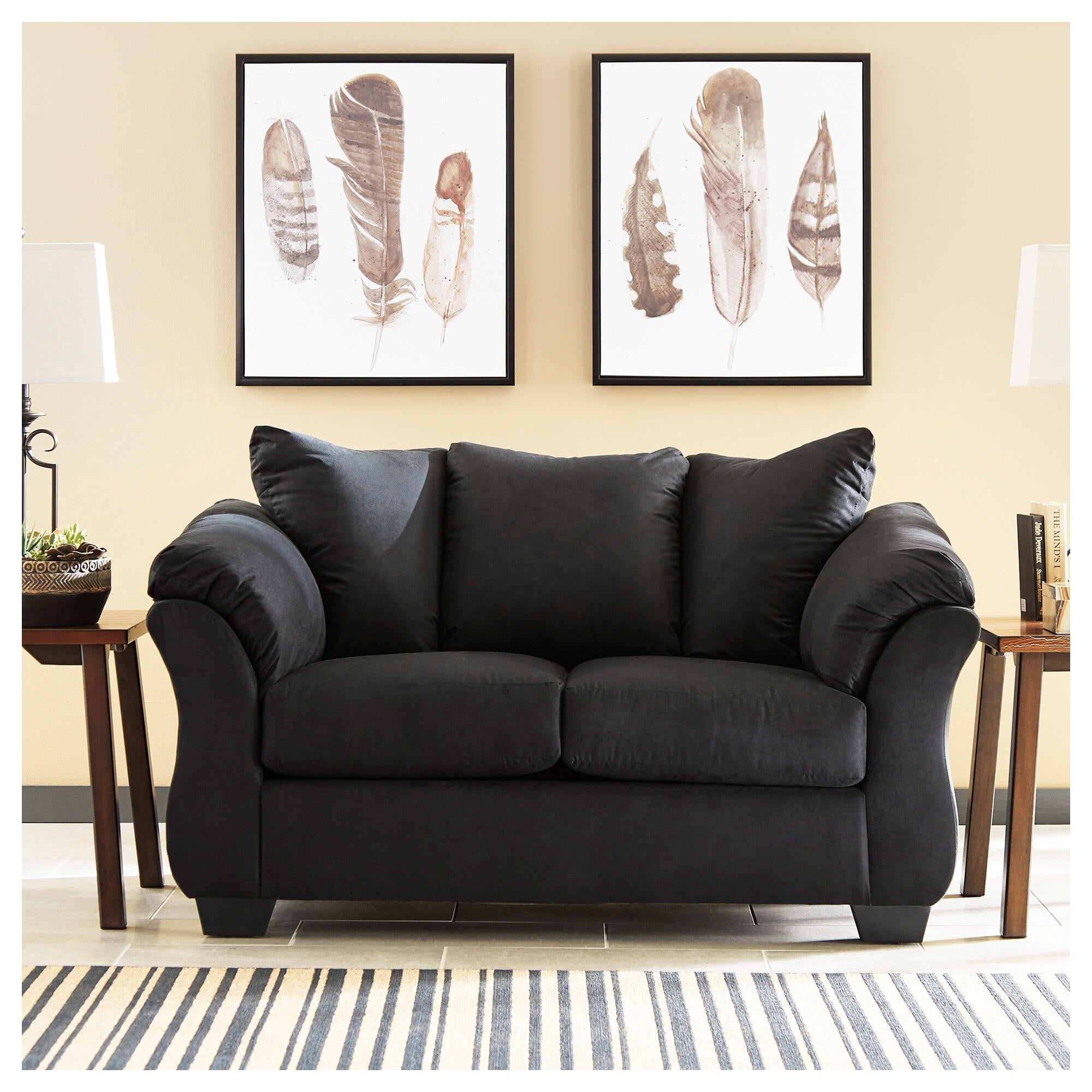 Signature Design By Ashley Darcy Contemporary Black Loveseat