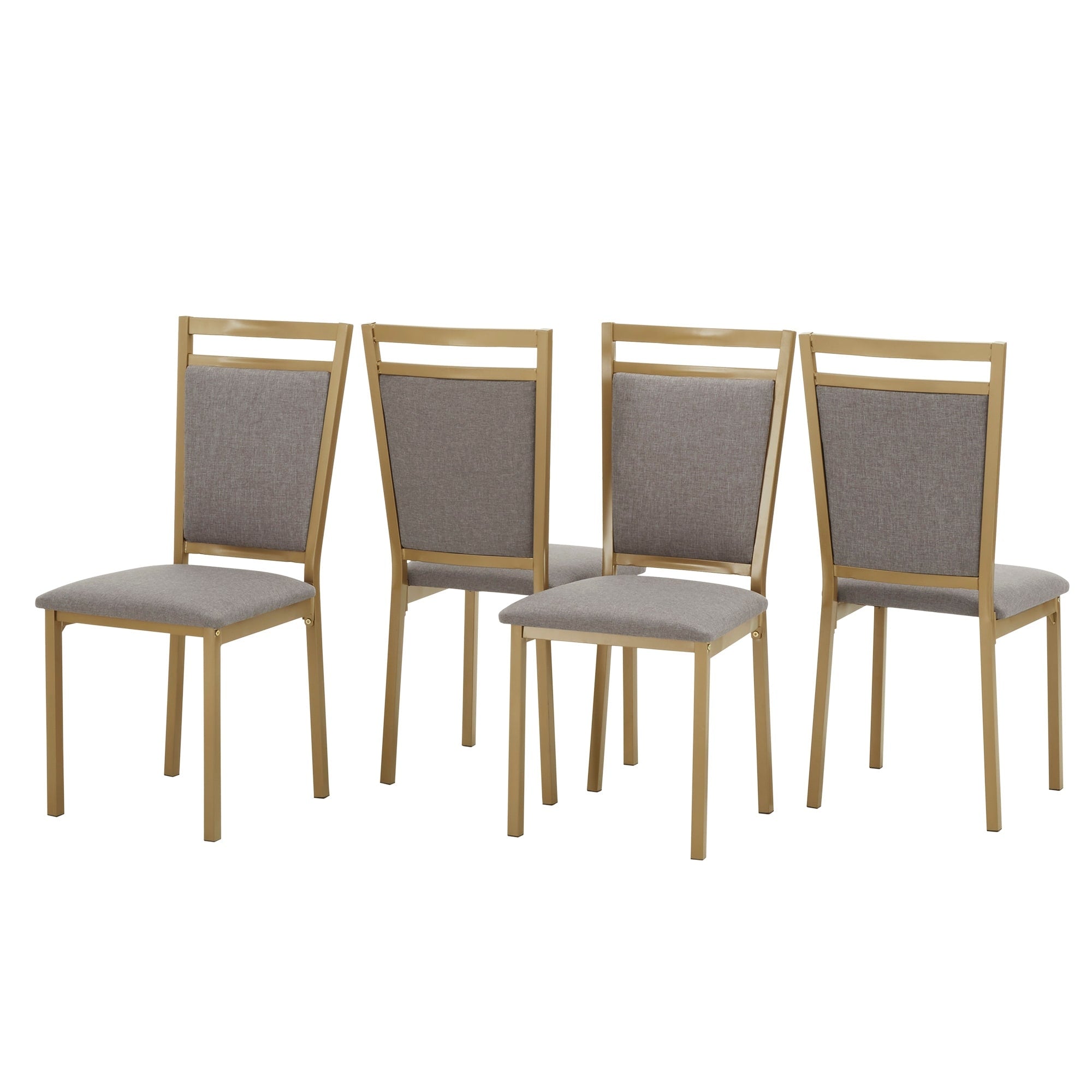 Darcy Gold Metal And Grey Dining Chair Set Of 4 By Inspire Q Bold 4 Chairs